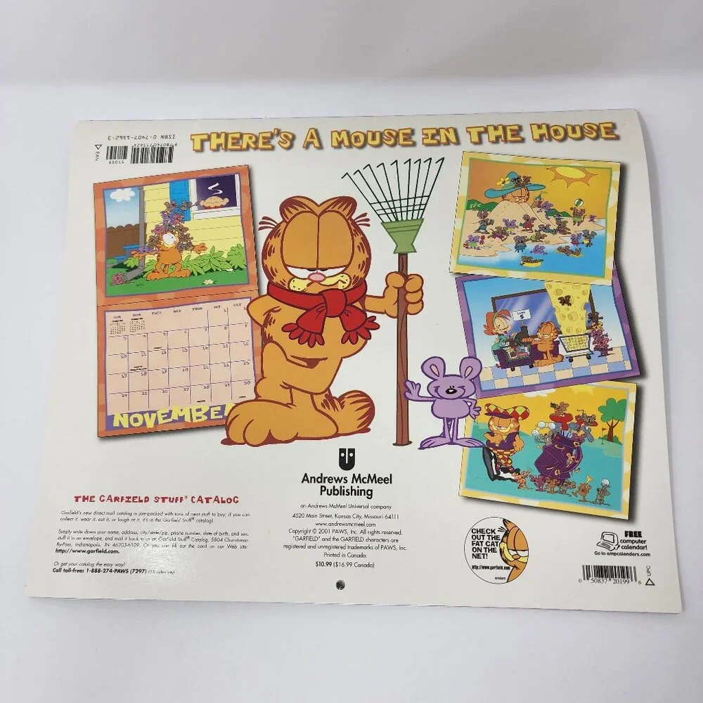 Lot of 2 Vtg 2000 & 2002 Garfield the Cat Wall Calendars 13